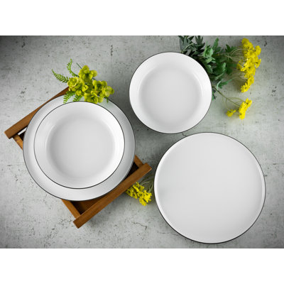 Chef Collection Piece Porcelain Dinnerware Set - Service for 6