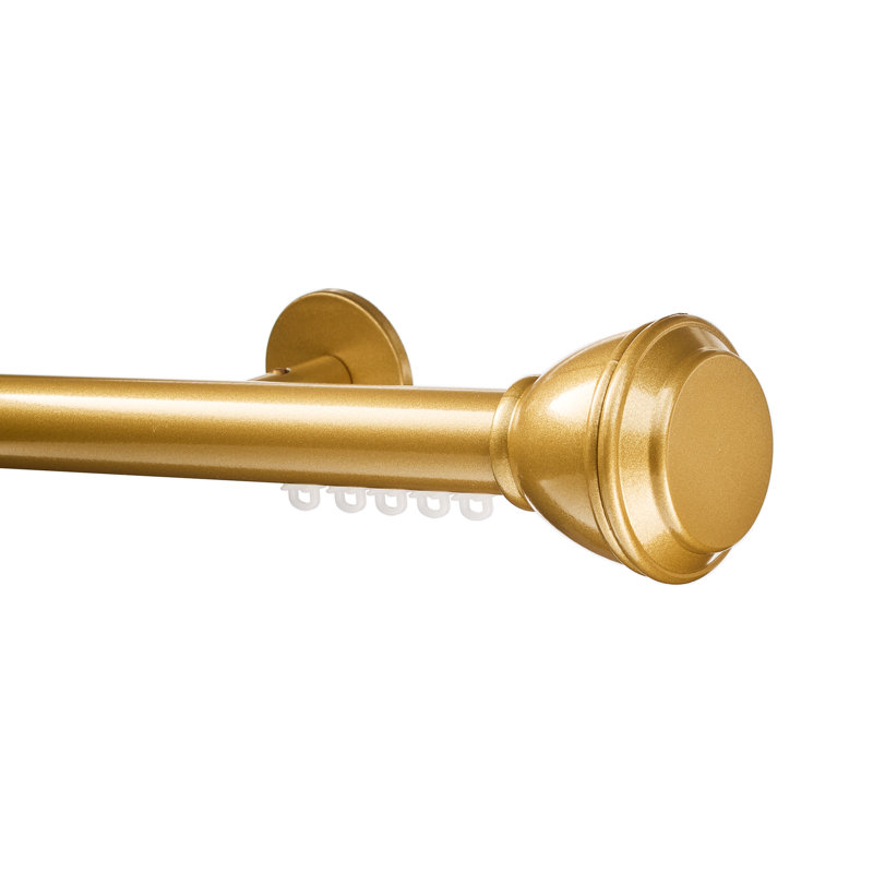 Blaze Single Traverse Curtain Rod, Gold