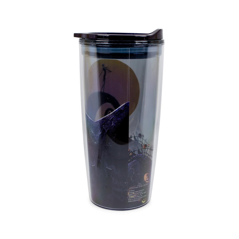 Gobelet de voyage à double paroi 20 oz Silver Buffalo Nightmare Avant Jack Spiral Hill