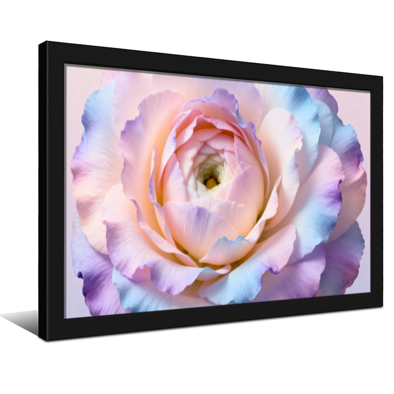 Plantes et fleurs, motif floral rose pastel, H 20 po x l 30 po, Toile tendue, Ne s’applique pas