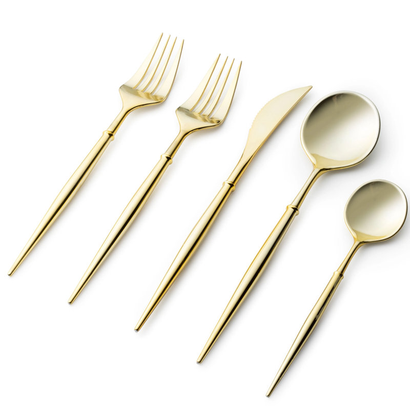 Disposable Noble Collection Flatware Set, Gold