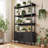 71''H Bookcase With Curved Storage Cabinet, 4-Tier Bookshelf With Tambour Sliding Door & Adjustable Leg-311185526