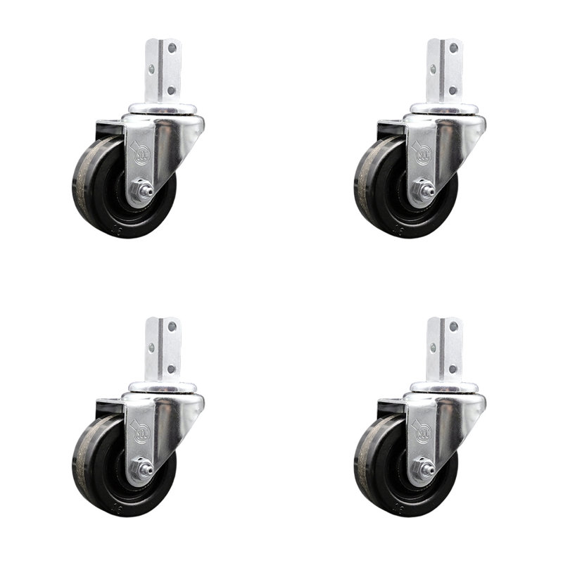 Phenolic Wheel Swivel Square Stem Caster Set Service Caster