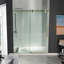 Portes de douche sans cadre de 56 à 60 po de largeur x 76 po de hauteur avec verre trempé transparent de 5/16 po (8 mm), coulissant simple avec bandes d'étanchéité latérales-111700590