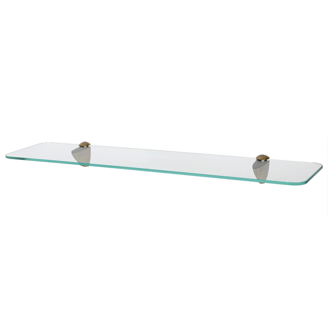 Harbour Housewares Gold 60Cm Rounded Floating Glass Shelf With Fixings - Image 2
