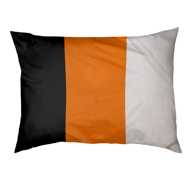Oreiller Oklahoma, Moyen (l 28 po x P 18 po x H 6 po), Noir / milieu orange