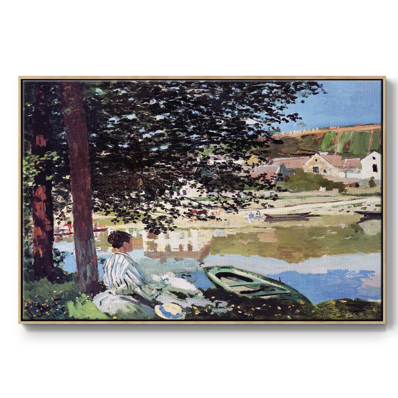 " Monet ", 37" H x 25" W x 2" D, Brown Floater Framed Canvas