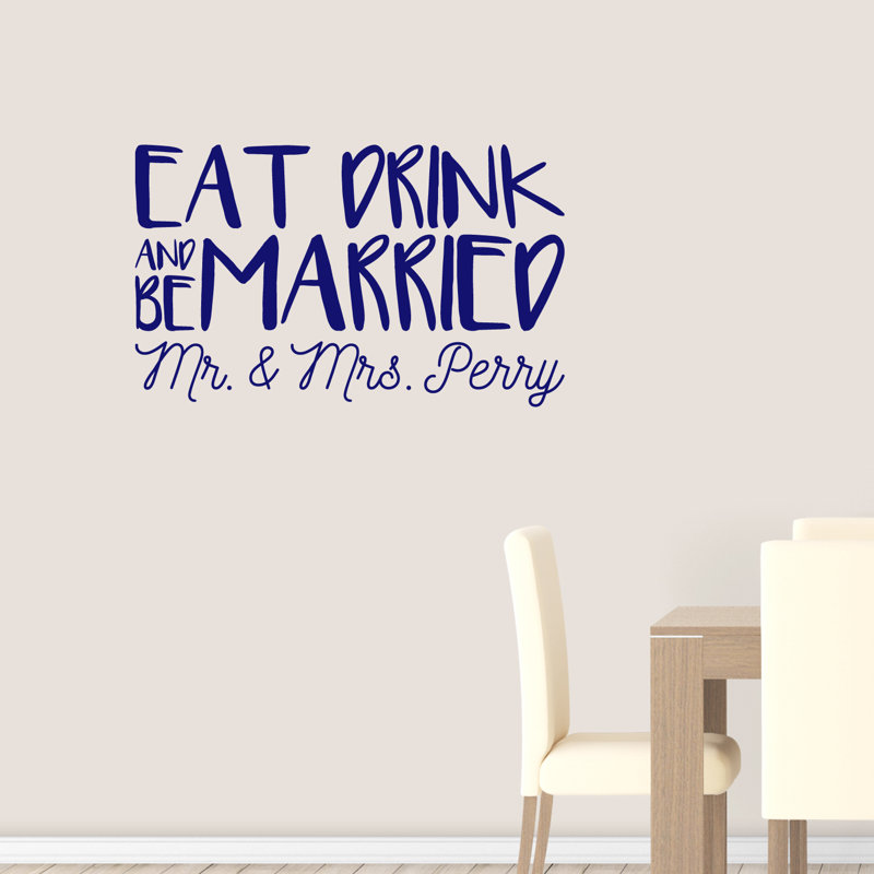Text & Numbers Wall Decal, Blue