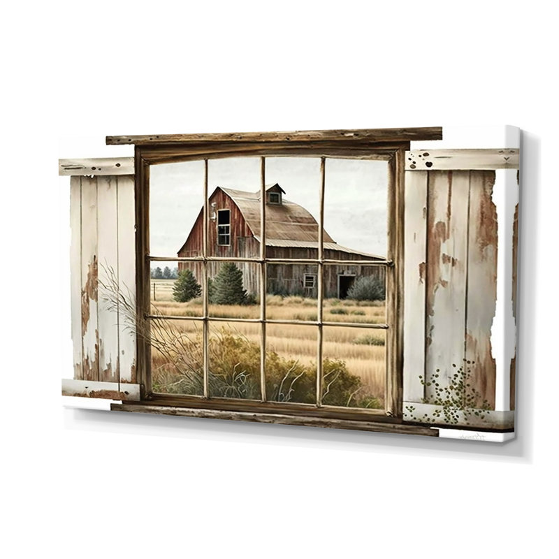 «Window View To Farm II», art mural sur toile