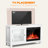 47" Fireplace TV Stand with Electric Fireplace Insert, Realistic LED Flame Effects, Color-Changing Crystal Ember Bed & Remote Control