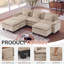 Canapé modulaire de 118 po avec rangement, canapé-lit Comfy Cloud avec repose-pieds et coussins décoratifs, canapé-lit modulaire en chenille à assise profonde pour salon, chambre à coucher-98460713