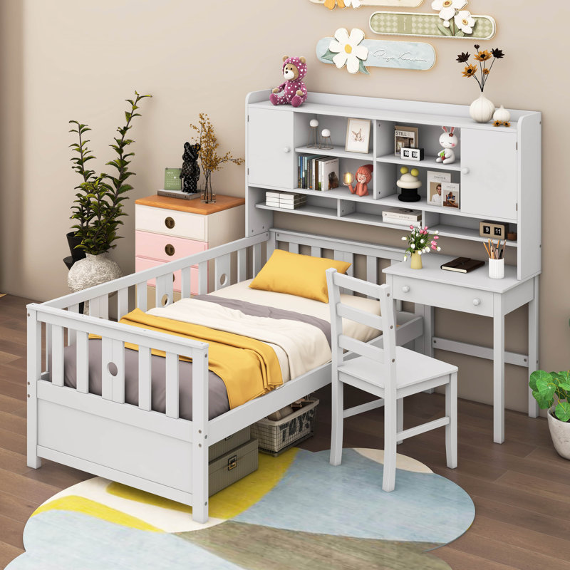Lit plateforme en bois Samos, Blanc
