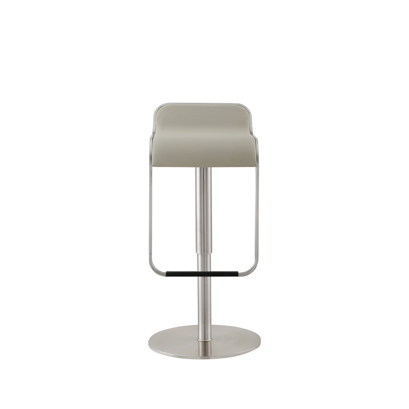 Silvestr Swivel Upholstered Adjustable Height Counter Stool with Metal Frame, Light Gray