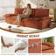 Canapé-lit gigogne King Size 94,5 pouces, velours côtelé orange, 3 en 1-392343100