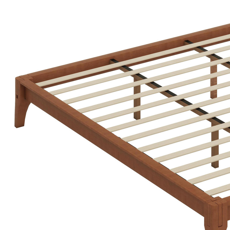 Bamboo Wood Platform Bed Frame, Brown