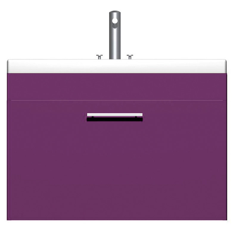 Impuls Impuls 77cm W X 55cm H X 55cm D Freestanding Under Sink Cabinet, White/Blackberry