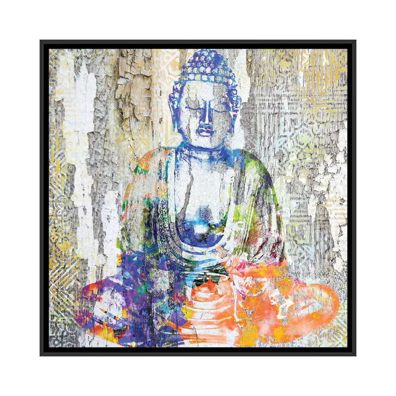 «Timeless Buddha II», impression sur toile, H 18 po x l 18 po x P 1,5 po, Toile avec cadre noir
