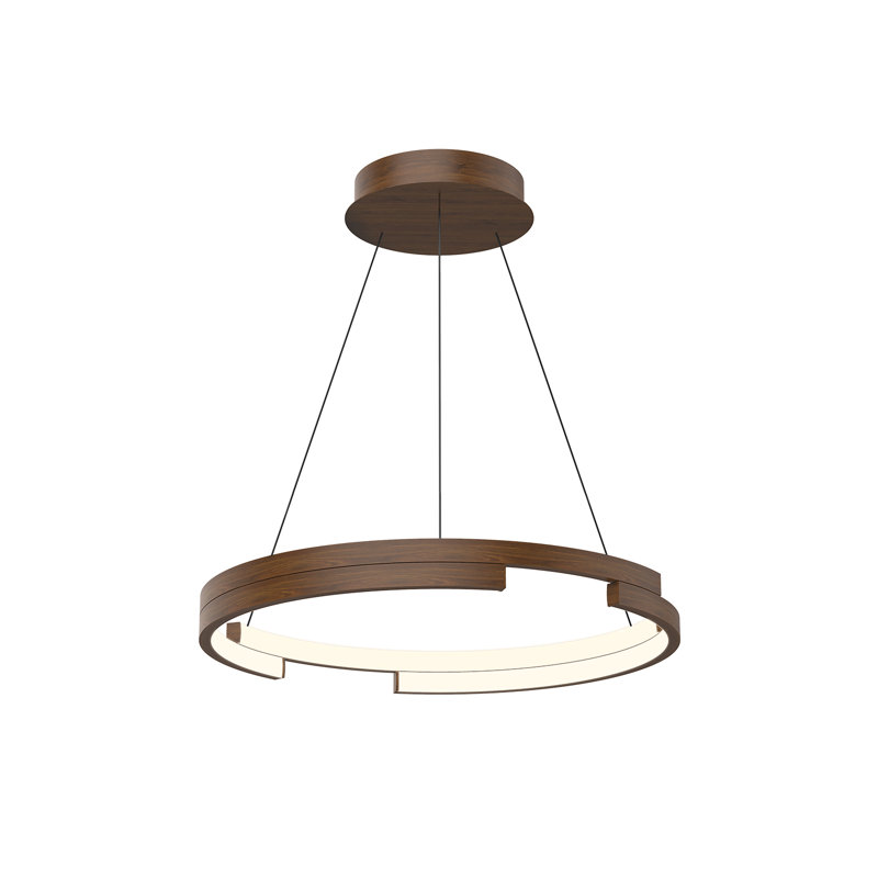 Vesper U-Shaped LED Pendant in Black and Brushed Nickel, 19 in