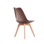 Franconia 2 Person Dining set - a Round Plastic Dining Table with Wooden Legs and a Set of 2 Faux Leather Cushion Padded Dining Chairs for Dining Room - Modern Dining Table Set-209528812-244994855