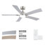 Ventilateur de plafond intérieur moderne en nickel brossé de 52 po avec DEL intégré, télécommande et 5 pales deux tons-1922963858-1926293827