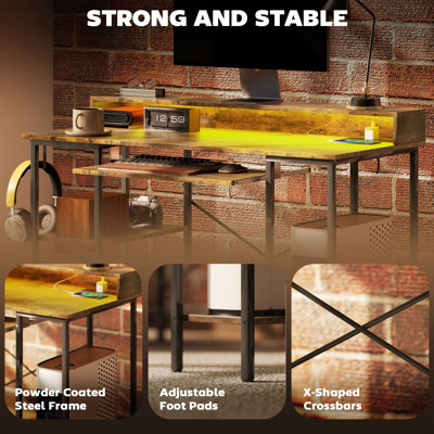 Metal Base Computer Desk