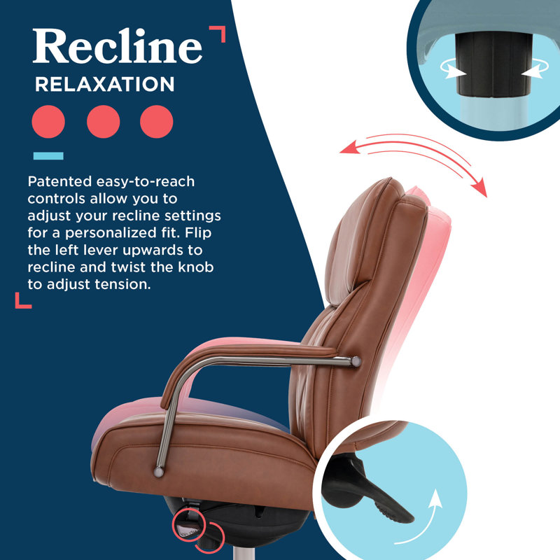 Symphony Swivel Executive Chair, Cognac, Graphite