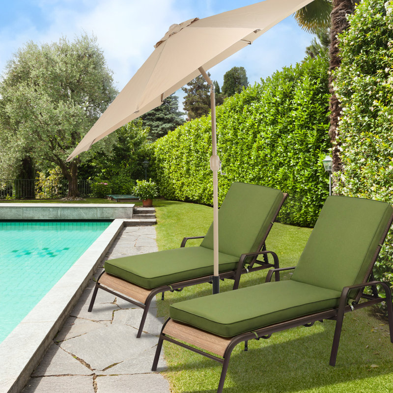 Coussin de chaise longue d'extérieur, ensemble de 2, Vert
