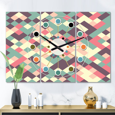 Très grande horloge murale rétro carrée iv Mid-Century