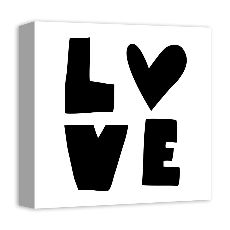 « love », art encadré Mallette, Toile tendue, H 12 po x l 12 po x P 1,25 po