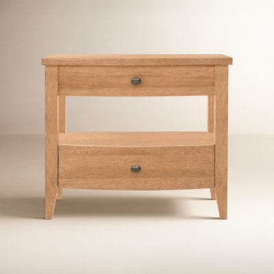 2-Drawer Traditional Oak Nightstand