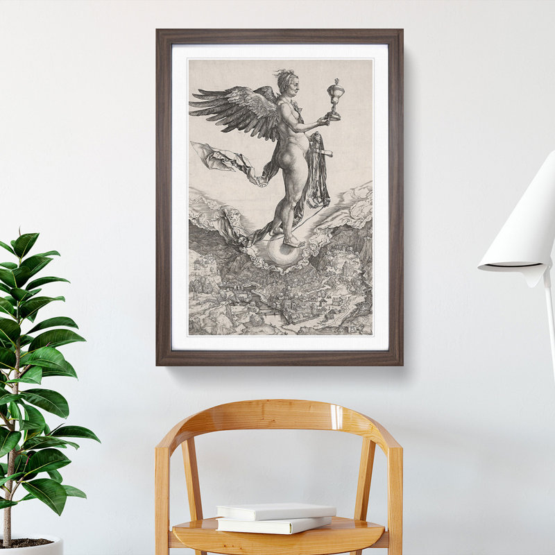 Nemesis by Albrecht Durer - Picture Frame Painting, 65cm H x 48cm W x 2cm D, Walnut Framed