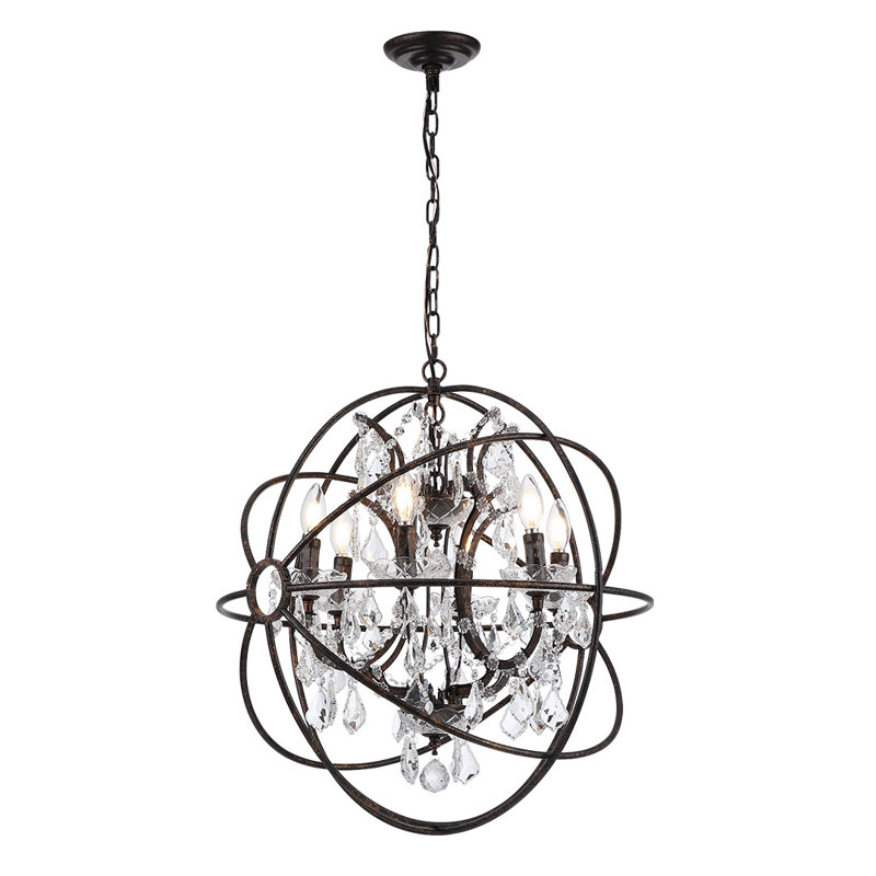 Jeresa 6 - Light Antique Rustic Pendant, 25.98" H x 23.6" W x 23.6" D