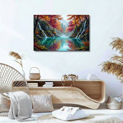 Autumn River, reproduction d'art sur toile, ensemble de 1