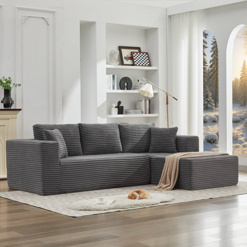 Canapé modulaire en forme de L 106 po Cloud, aucun assemblage requis, canapé modulaire, canapé modulaire, canapé en L, canapé modulaire désossé