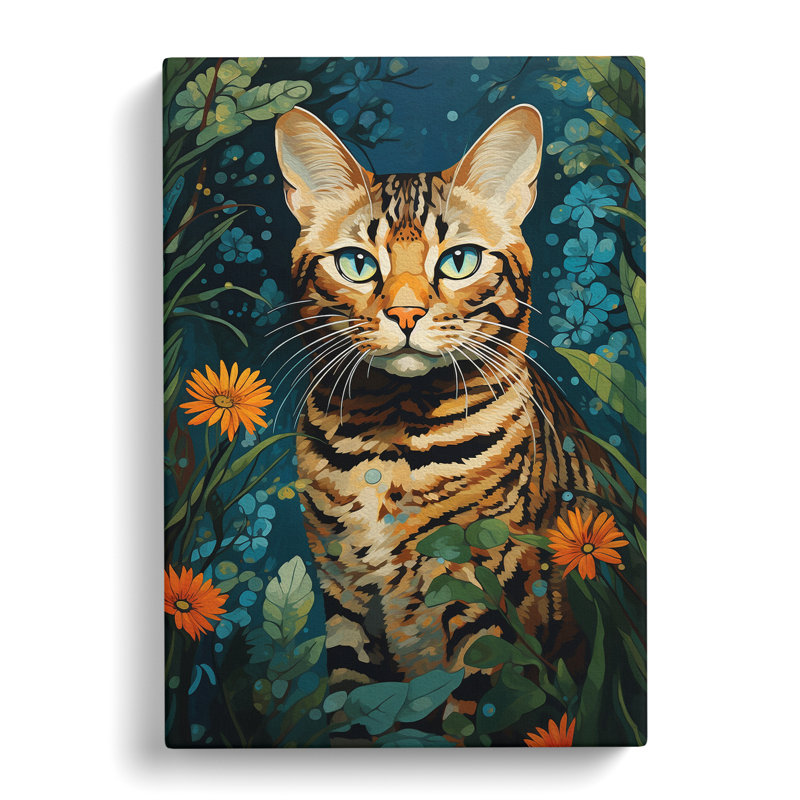 Bengal Cat Informel No.2 - Wrapped Canvas Print, 60cm H x 40cm W x 3cm D