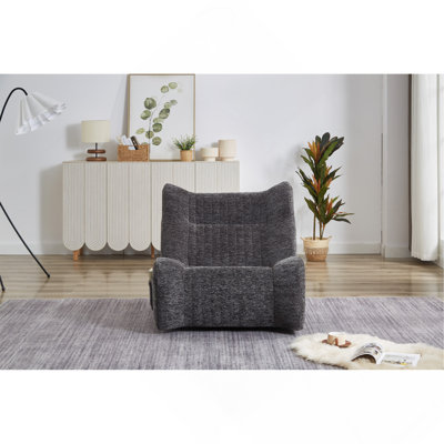 Fauteuil à billes pour adultes avec accoudoirs - Fauteuil d'appoint surdimensionné et confortable pour salon, chambre à coucher (gris)