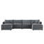 Chenille Modular Sectional Sofa With Deep Seat Comfort And Movable Ottoman-123337709