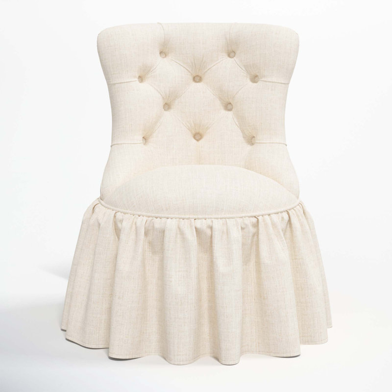 Minnie Upholstered Side Chair, Classic Talc Linen