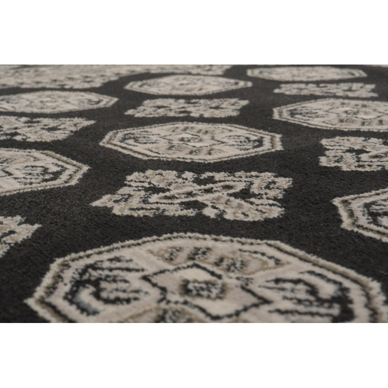 Tapis gris anthracite/gris oriental Attell, Rectangle 7 pi 10 po x 11 pi 2 po