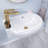 16.94" W X 11.25" D Wall-Mounted Ceramic Bathroom Sink Small Oval Wall Hung Sink RV White Floating Vessel Sink with a Left Faucet Hole
