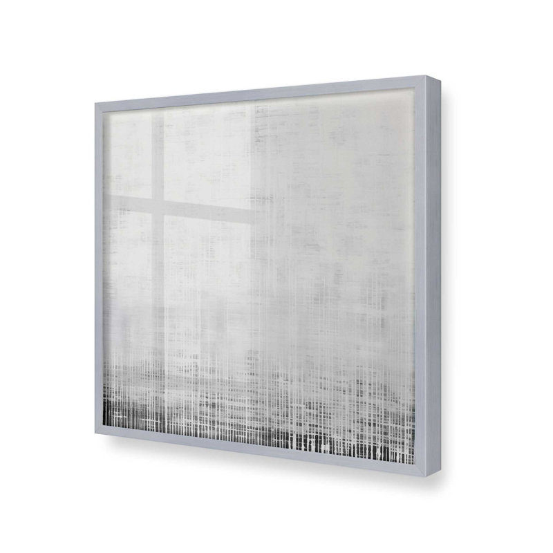 Toile Whiteout Rhythm II, Cadre photo simple chrome poli, H 21,75 po x l 21,75 po