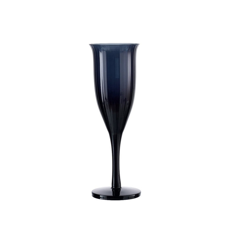 Omnia Handmade Crystal Flute, Navy Blue