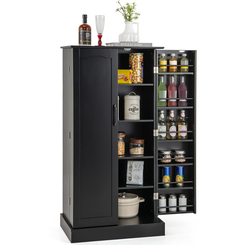 120cm Kitchen Pantry, Black