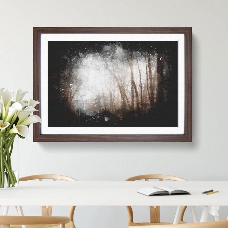 Woodland Road - Framed Print, 33cm H x 45cm W x 2cm D, Walnut Framed