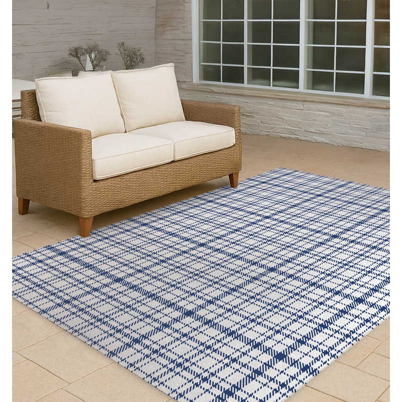 Tapis d'extérieur antidérapant à carreaux Liz, Rectangle 4pi x 6 pi