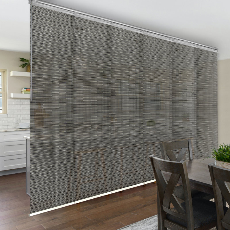 Store vertical semi-diaphane Filigire Dusky, Nickel satiné, L 130 po x L 116 po