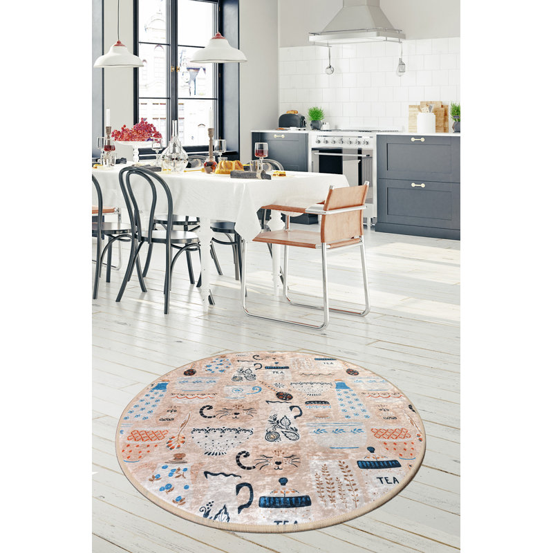 Tapis rond luxueux, 55,1 pouces de diamètre, 100% polyester, hauteur des poils de 0,4 pouce | Antibactérien, antidérapant sous la surface, lavable en machine à 86 ° F | Parfait pour le salon, la chambre à coucher et les aires de jeux pour enfants