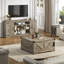 Meuble télé 75 po avec prises de courant pour téléviseur 75 80 et 85 po, grande console média avec armoires de rangement et tablettes réglables-688739389-737346449