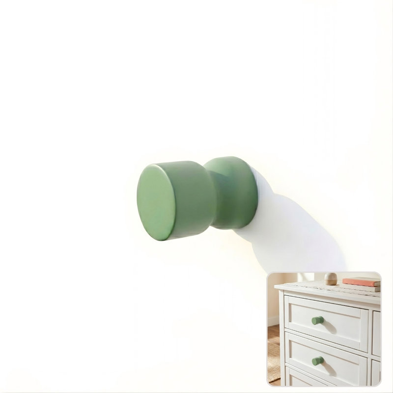 ROUS Harwdare Mid-Century Modern Hourglass Knob, Olive (Green)
