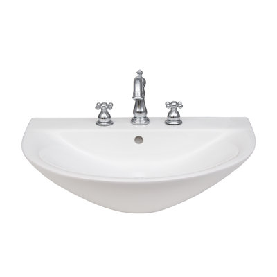 Lavabo de salle de bain mural 26 po vitreux avec trop-plein Morning